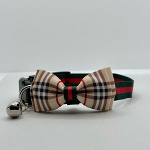 Gorgeous Plaid Pet bow collar with bell